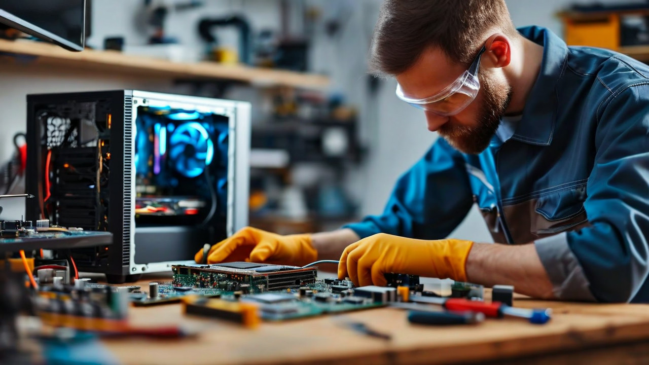 Technician At Work Repair PC